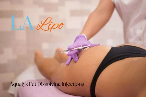 Woman having fat dissolving injections Rutland on thighs