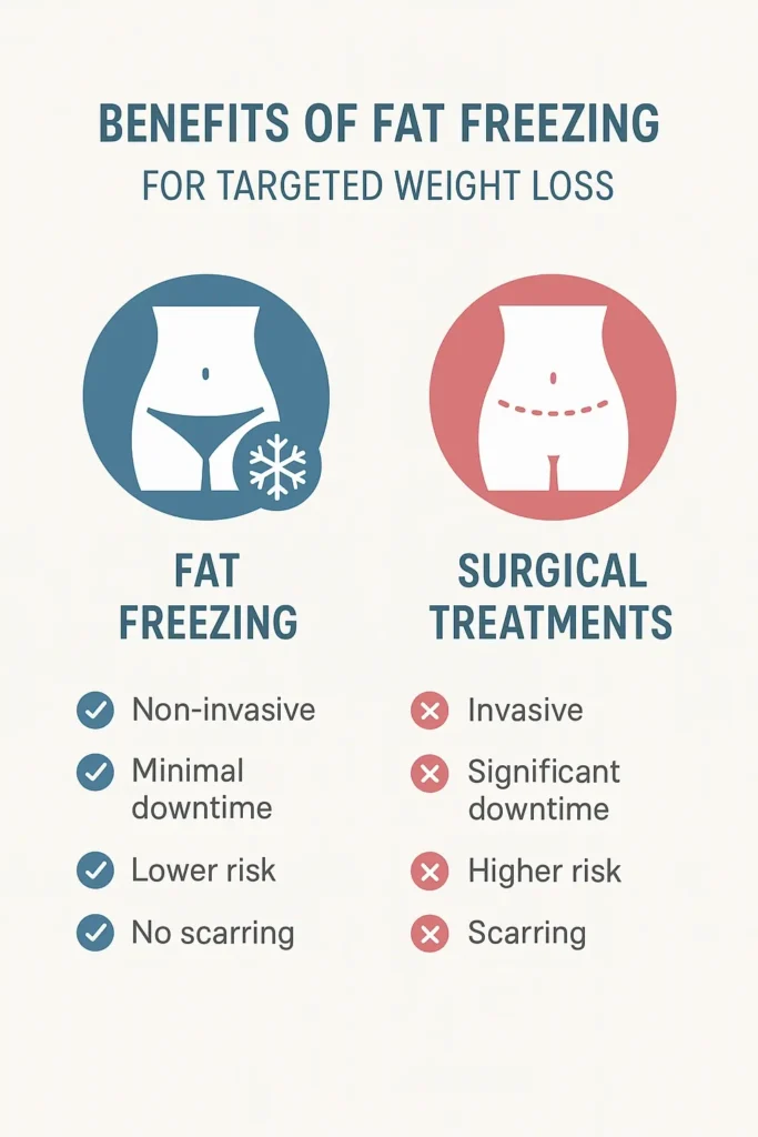graphic showing the benefits of fat freezing Rutland