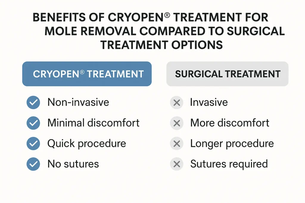 Benefits of facial mole removal Rutland - call our team today to book a consultation